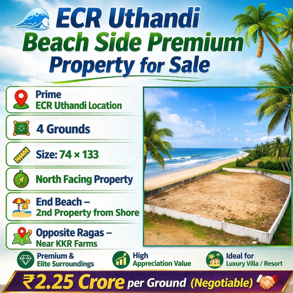 ECR Uthandi Beach Side 4 Grounds Premium Property for Sale - Plot in Uthandi, ECR, Chennai for sale - listing image